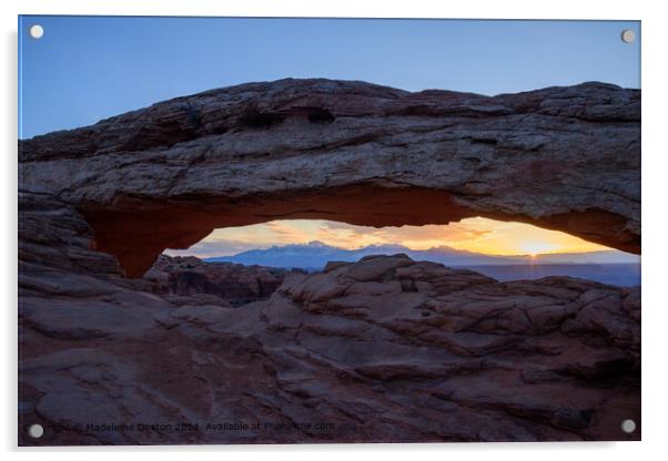 Dawn Breaking at Mesa Arch in Canyonlands National Park, Utah Acrylic by Madeleine Deaton