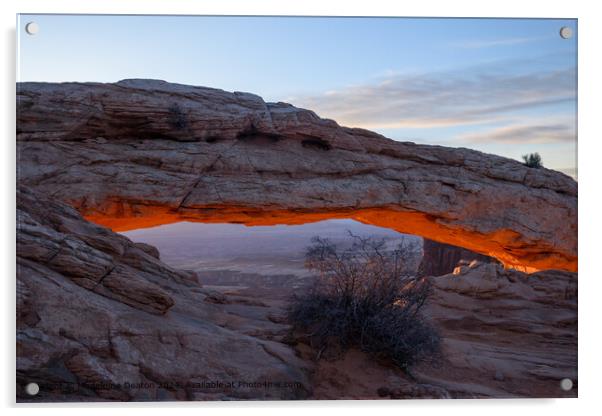Sunrise Glow at Mesa Arch in Canyonlands National Park, Utah Acrylic by Madeleine Deaton