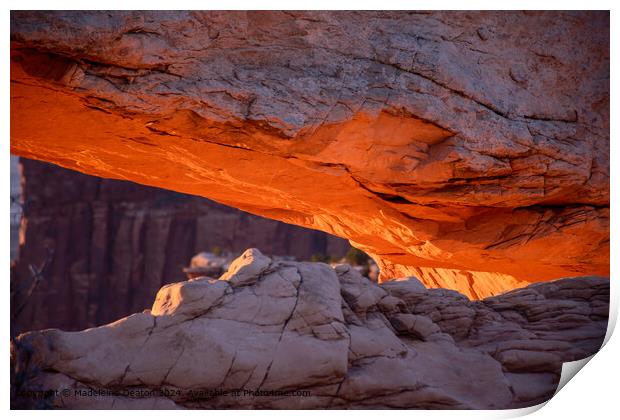 Sunrise Glow on the Under Side of Mesa Arch in Canyonlands National Park Print by Madeleine Deaton