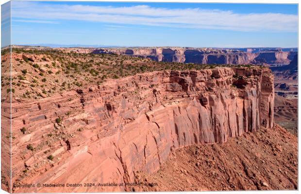 Magnificent Cliff View from Grand View Point  in Canyonlands National Park Canvas Print by Madeleine Deaton