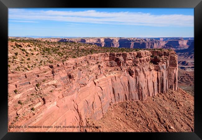 Magnificent Cliff View from Grand View Point  in Canyonlands National Park Framed Print by Madeleine Deaton