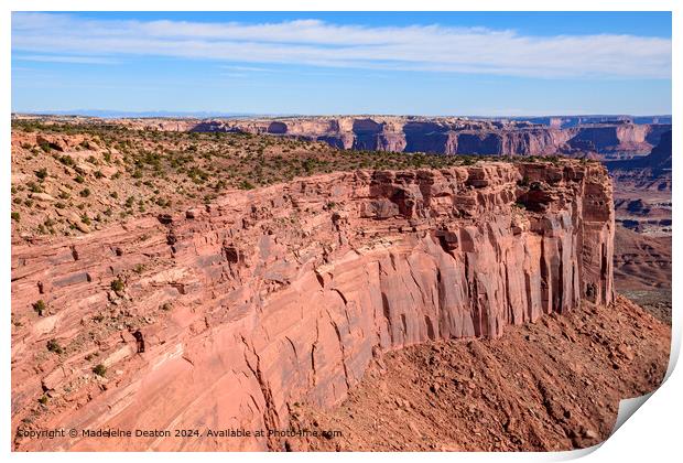 Magnificent Cliff View from Grand View Point  in Canyonlands National Park Print by Madeleine Deaton
