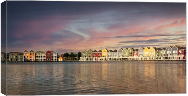  Rainbow house Houten Netherlands Sunset Canvas Print by kathy white