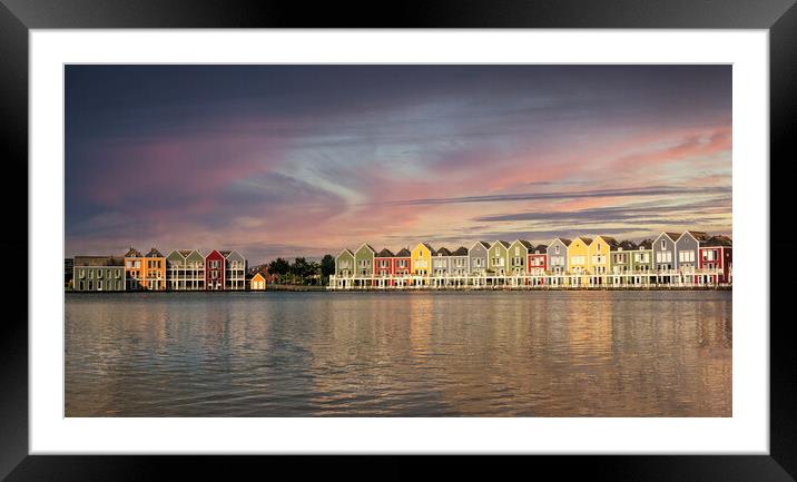  Rainbow house Houten Netherlands Sunset Framed Mounted Print by kathy white