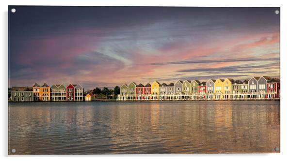  Rainbow house Houten Netherlands Sunset Acrylic by kathy white
