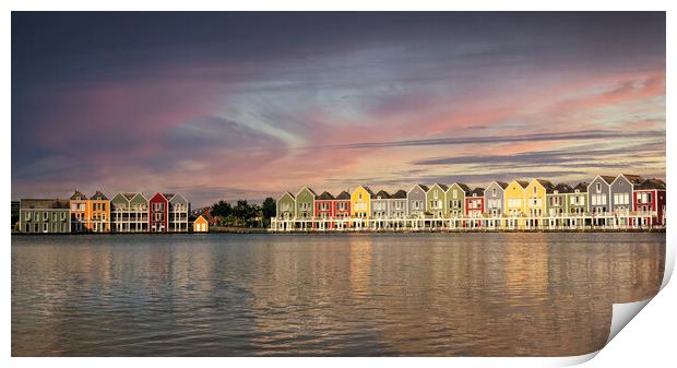  Rainbow house Houten Netherlands Sunset Print by kathy white