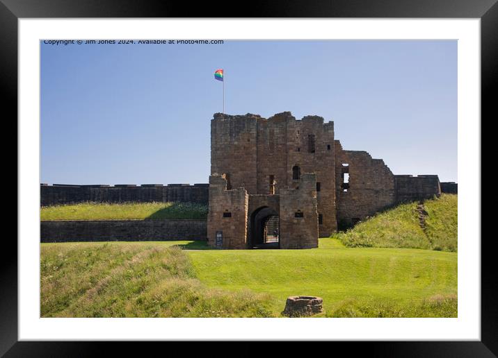 Tynemouth Castle and the Rainbow Flag Framed Mounted Print by Jim Jones