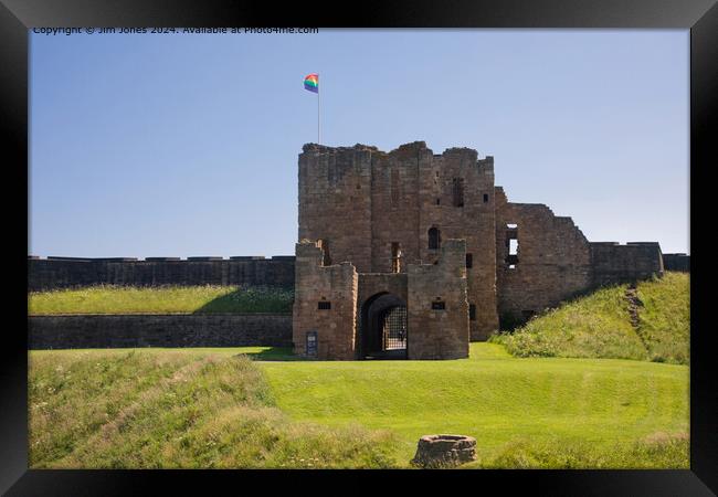 Tynemouth Castle and the Rainbow Flag Framed Print by Jim Jones