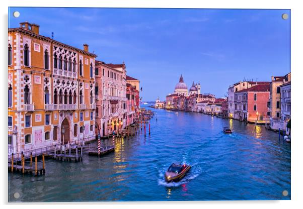 Venice Grand Canal At Dusk Acrylic by Artur Bogacki