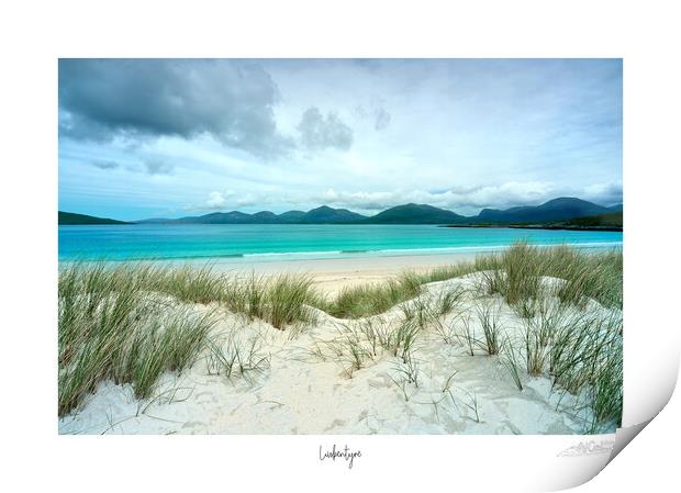 Harris Golden Sand and Emerald Waters Print by JC studios LRPS ARPS