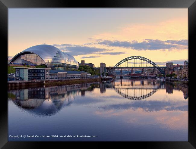 Evening Golden Hour on the River Tyne Framed Print by Janet Carmichael