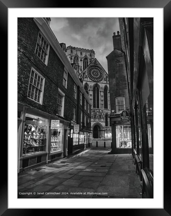 York at Night Framed Mounted Print by Janet Carmichael