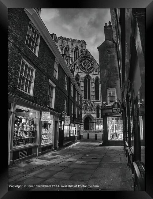 York at Night Framed Print by Janet Carmichael