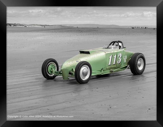 Hot Rod on the Beach at Pendine, Wales. Framed Print by Colin Allen