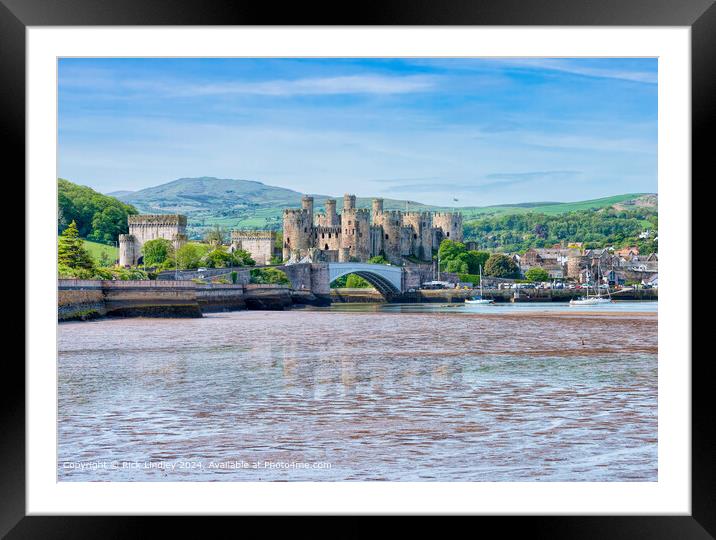 Conwy Castle Estuary Landscape Framed Mounted Print by Rick Lindley