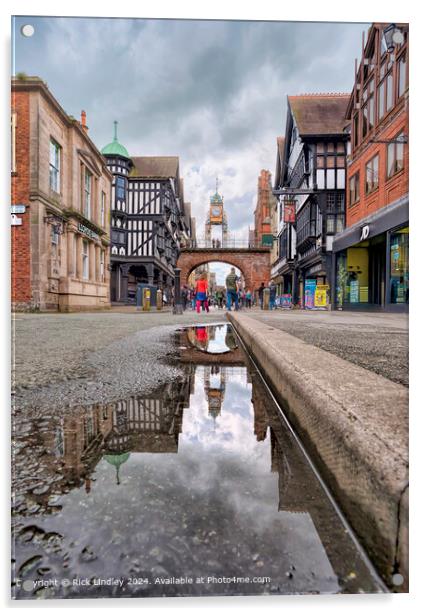 Eastgate Clock Chester Reflection Acrylic by Rick Lindley