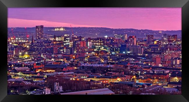 Vibrant Urban Cityscape Sheffield Framed Print by Darren Galpin