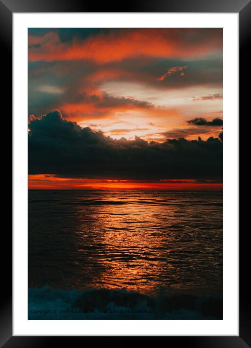 Tamarindo Costa Rica Sunrise Sunset Framed Mounted Print by Jose Rojas