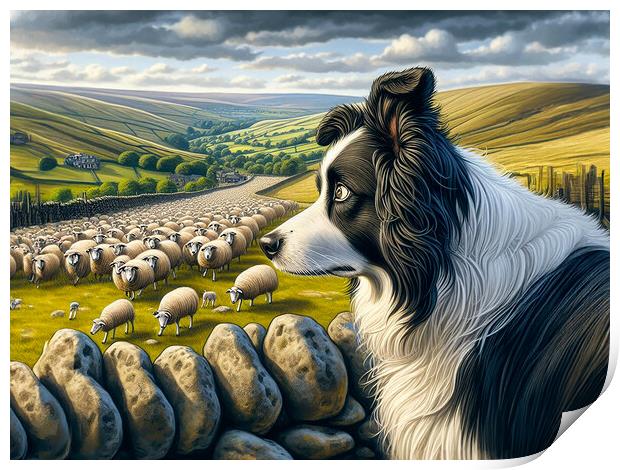 Sheep Watching Print by Steve Smith