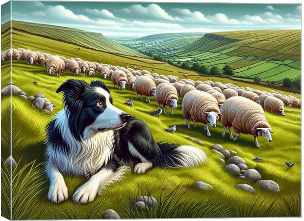 Sheep Watching Canvas Print by Steve Smith