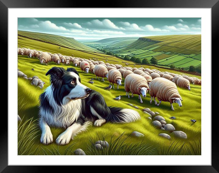 Sheep Watching Framed Mounted Print by Steve Smith