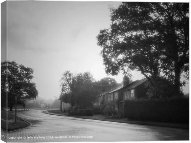 Foggy Morning on Firgrove Road Canvas Print by Julie Hartwig
