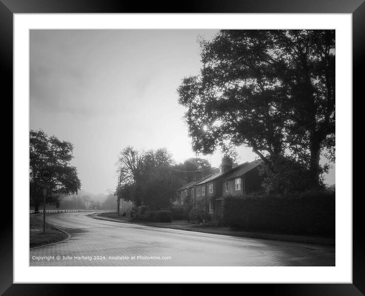 Foggy Morning on Firgrove Road Framed Mounted Print by Julie Hartwig