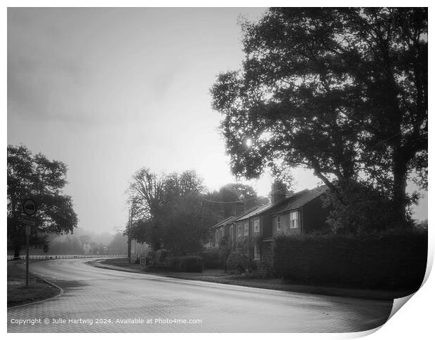 Foggy Morning on Firgrove Road Print by Julie Hartwig