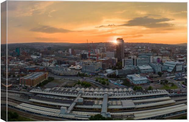 Sheffield City Skyline Sunset Canvas Print by Apollo Aerial Photography