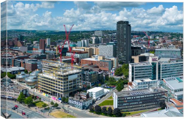 Sheffield Cityscape Skyline Canvas Print by Apollo Aerial Photography