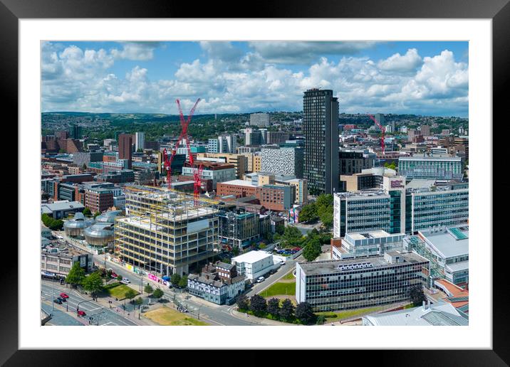 Sheffield Cityscape Skyline Framed Mounted Print by Apollo Aerial Photography