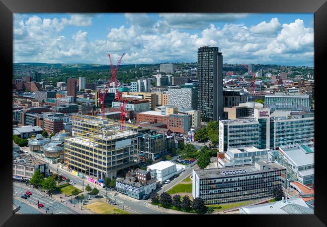 Sheffield Cityscape Skyline Framed Print by Apollo Aerial Photography