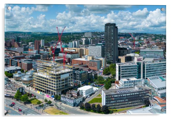 Sheffield Cityscape Skyline Acrylic by Apollo Aerial Photography