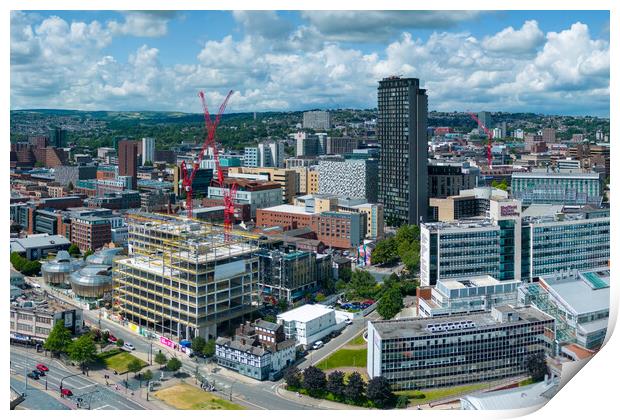 Sheffield Cityscape Skyline Print by Apollo Aerial Photography