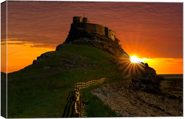 Lindisfarne Castle Sunrise Canvas Print by Alison Chambers