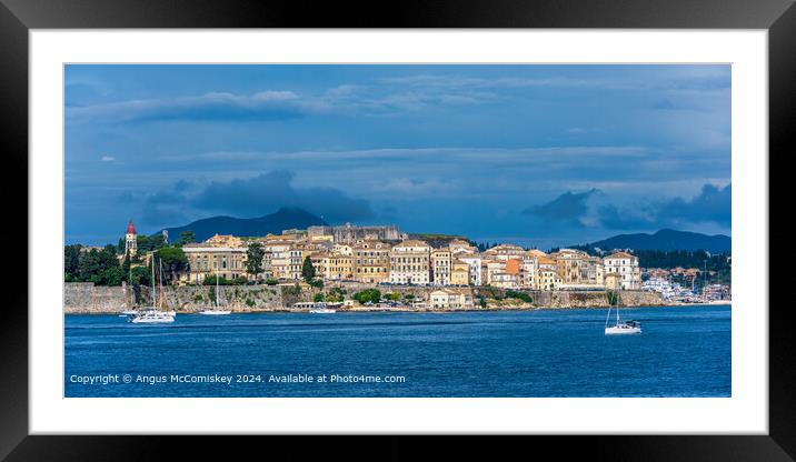 Panoramic view of Corfu old town, Greece Framed Mounted Print by Angus McComiskey