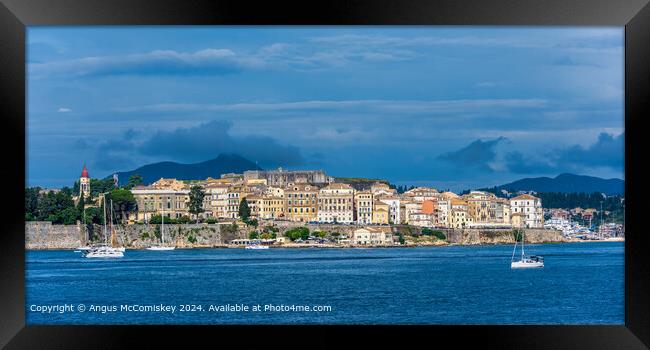 Panoramic view of Corfu old town, Greece Framed Print by Angus McComiskey