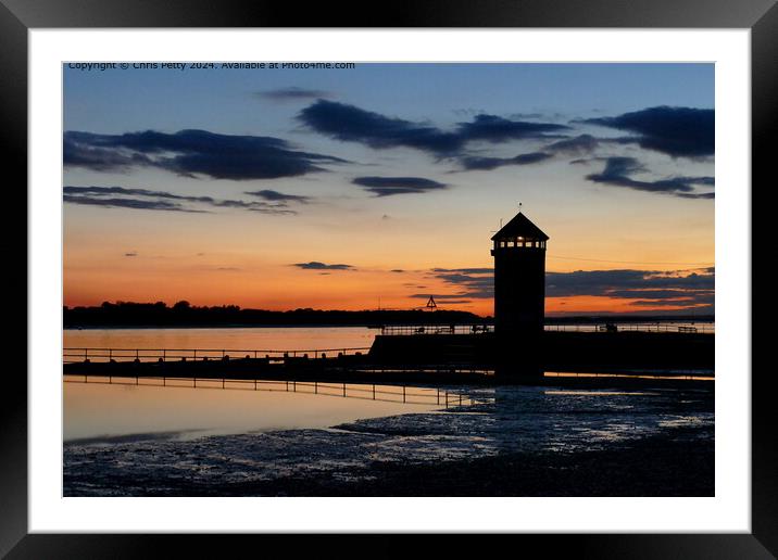 Brightlingsea Beach Sunset Framed Mounted Print by Chris Petty
