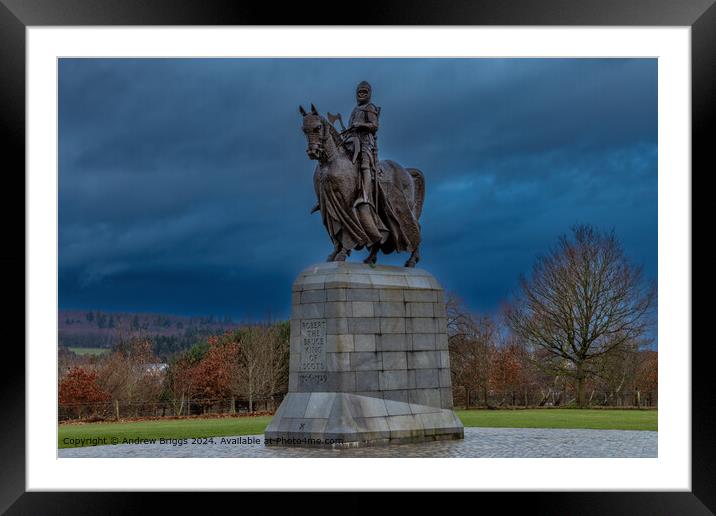 Robert the Bruce Statue Bannockburn Framed Mounted Print by Andrew Briggs
