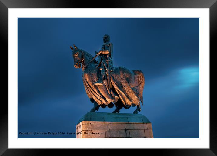 Illuminated Robert the Bruce Statue Framed Mounted Print by Andrew Briggs