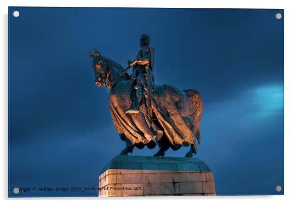 Illuminated Robert the Bruce Statue Acrylic by Andrew Briggs