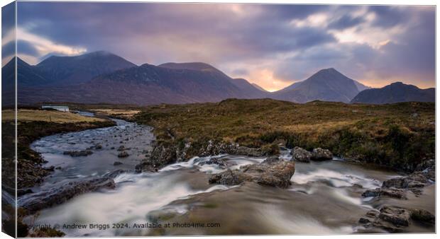 Skye Sunrise Cuillin Mountains Canvas Print by Andrew Briggs