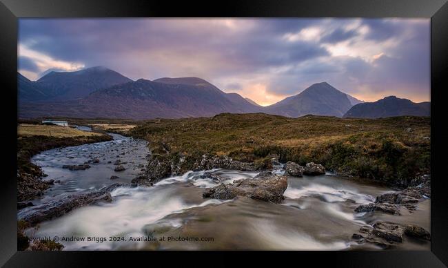 Skye Sunrise Cuillin Mountains Framed Print by Andrew Briggs