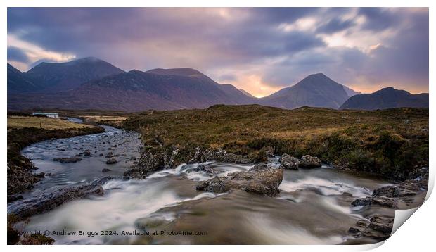 Skye Sunrise Cuillin Mountains Print by Andrew Briggs