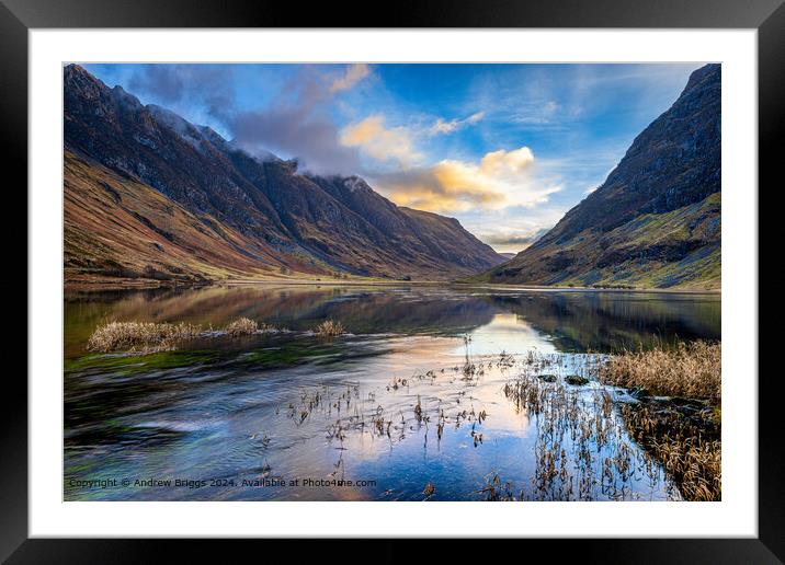 Glencoe Mountains Reflection Framed Mounted Print by Andrew Briggs