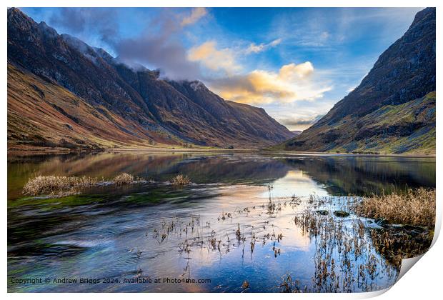 Glencoe Mountains Reflection Print by Andrew Briggs