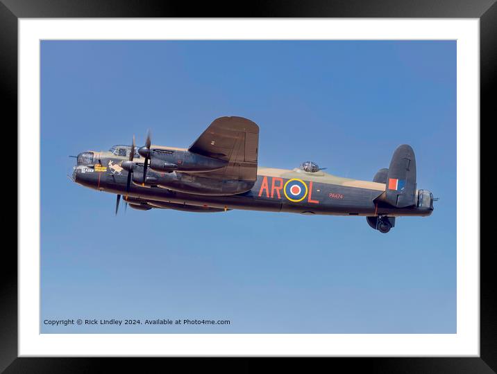 Lancaster Flying, Sand and Sea, Southport Framed Mounted Print by Rick Lindley