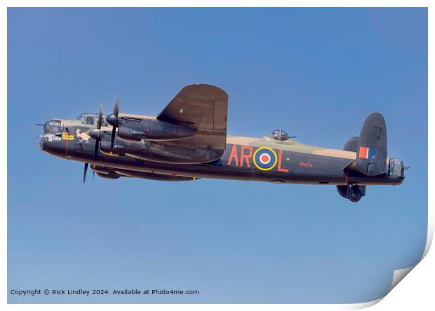 Lancaster Flying, Sand and Sea, Southport Print by Rick Lindley
