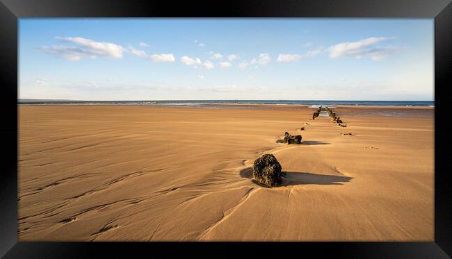 Steetley Pier Sand and Sea Framed Print by nick coombs