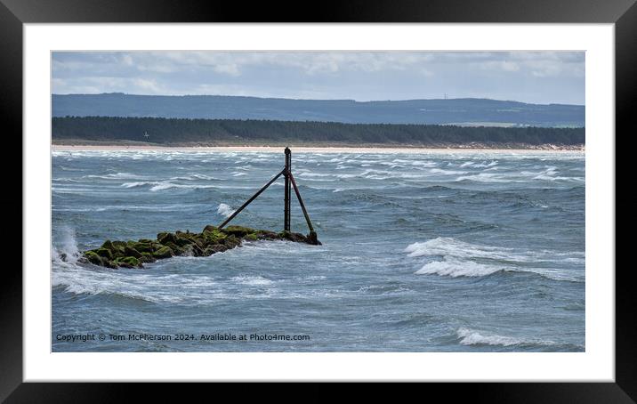Stormy Seas at Burghead Harbour Framed Mounted Print by Tom McPherson